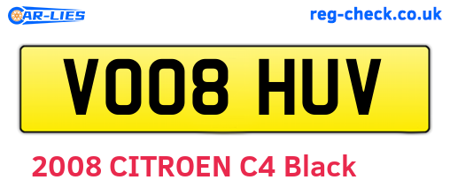VO08HUV are the vehicle registration plates.