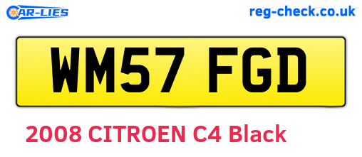 WM57FGD are the vehicle registration plates.