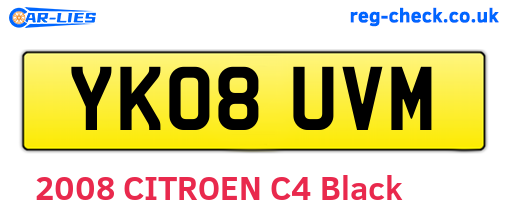 YK08UVM are the vehicle registration plates.