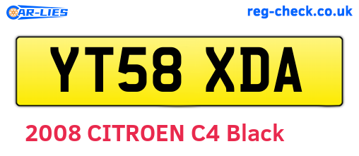 YT58XDA are the vehicle registration plates.