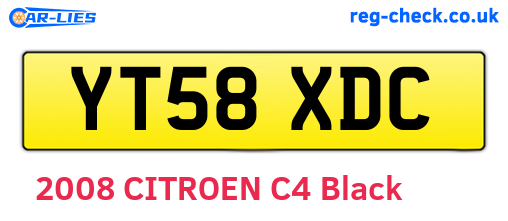 YT58XDC are the vehicle registration plates.