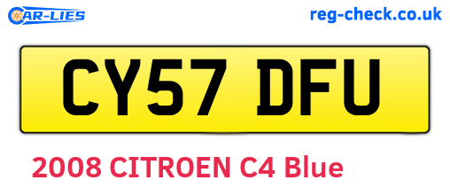 CY57DFU are the vehicle registration plates.