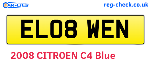 EL08WEN are the vehicle registration plates.