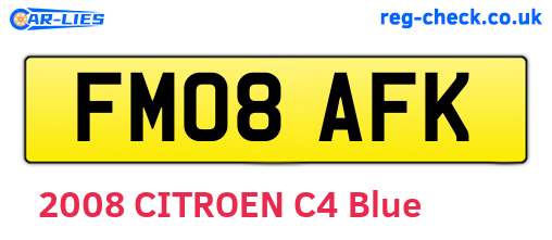 FM08AFK are the vehicle registration plates.