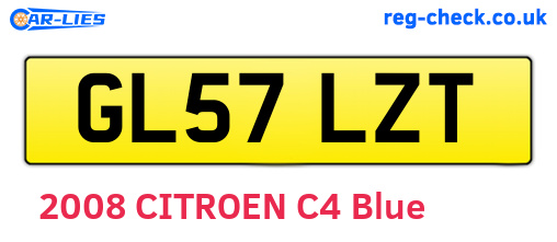 GL57LZT are the vehicle registration plates.