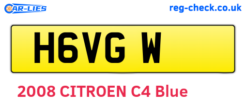 H6VGW are the vehicle registration plates.
