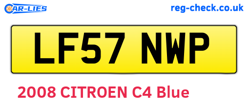LF57NWP are the vehicle registration plates.