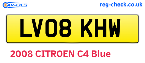 LV08KHW are the vehicle registration plates.