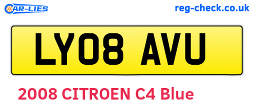 LY08AVU are the vehicle registration plates.