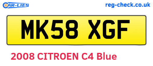 MK58XGF are the vehicle registration plates.