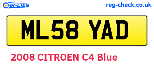 ML58YAD are the vehicle registration plates.