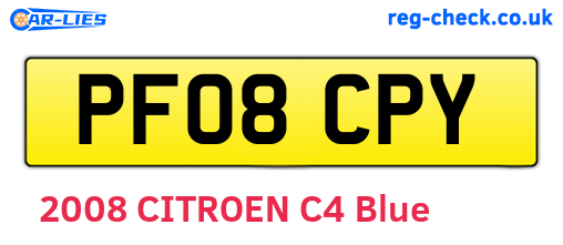 PF08CPY are the vehicle registration plates.