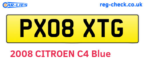 PX08XTG are the vehicle registration plates.
