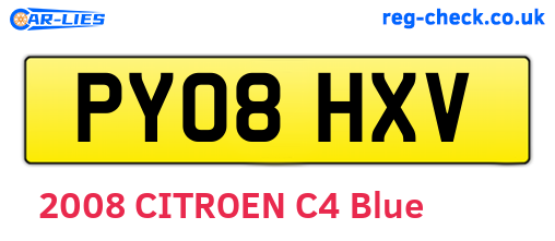 PY08HXV are the vehicle registration plates.