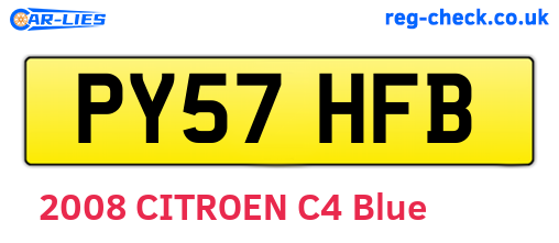 PY57HFB are the vehicle registration plates.