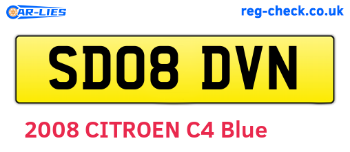 SD08DVN are the vehicle registration plates.