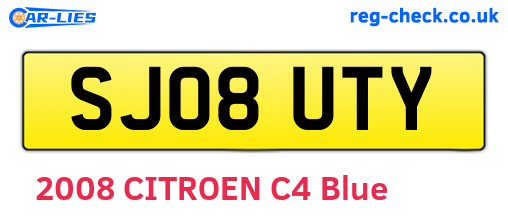 SJ08UTY are the vehicle registration plates.