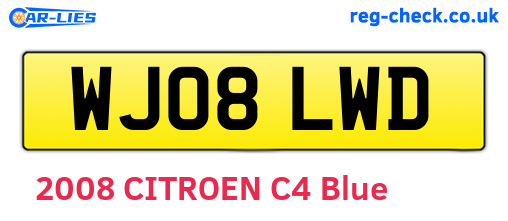 WJ08LWD are the vehicle registration plates.