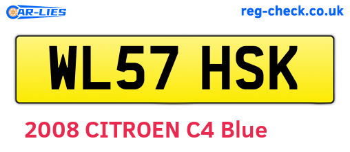 WL57HSK are the vehicle registration plates.