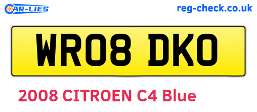 WR08DKO are the vehicle registration plates.