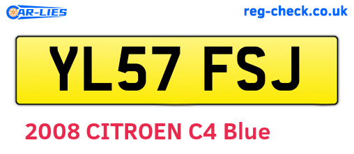 YL57FSJ are the vehicle registration plates.
