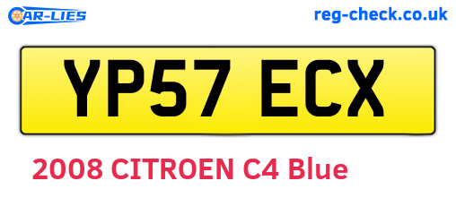 YP57ECX are the vehicle registration plates.