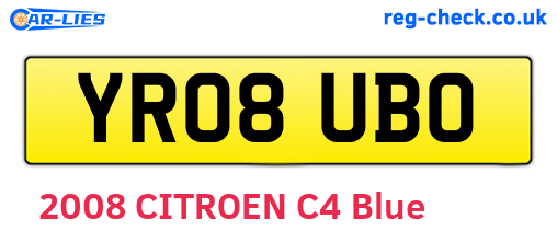 YR08UBO are the vehicle registration plates.