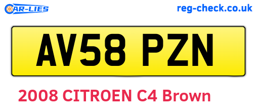 AV58PZN are the vehicle registration plates.
