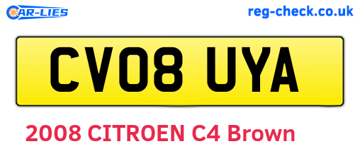 CV08UYA are the vehicle registration plates.