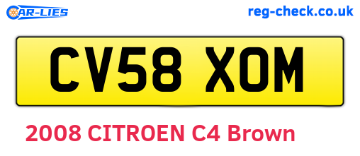 CV58XOM are the vehicle registration plates.