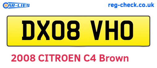DX08VHO are the vehicle registration plates.
