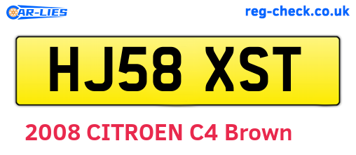 HJ58XST are the vehicle registration plates.