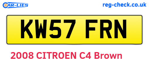KW57FRN are the vehicle registration plates.