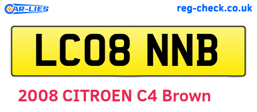 LC08NNB are the vehicle registration plates.