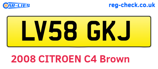 LV58GKJ are the vehicle registration plates.