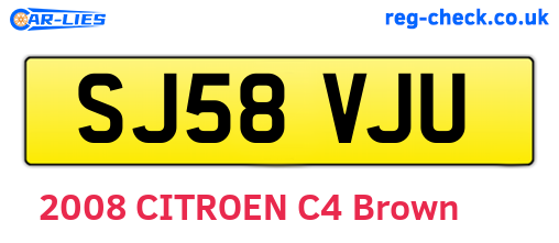 SJ58VJU are the vehicle registration plates.