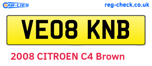 VE08KNB are the vehicle registration plates.