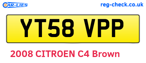 YT58VPP are the vehicle registration plates.