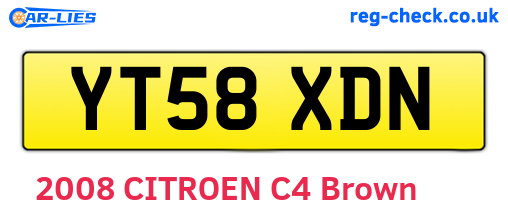 YT58XDN are the vehicle registration plates.
