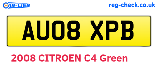 AU08XPB are the vehicle registration plates.
