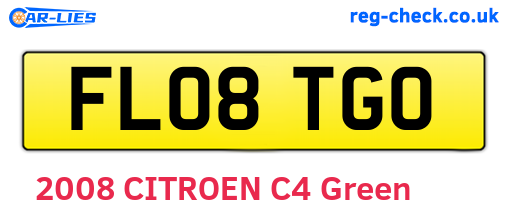 FL08TGO are the vehicle registration plates.