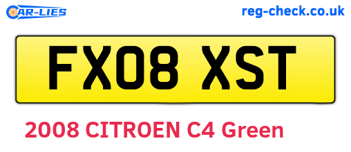 FX08XST are the vehicle registration plates.