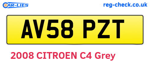 AV58PZT are the vehicle registration plates.