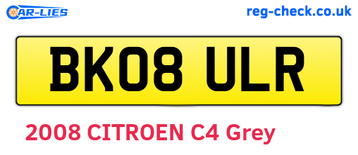BK08ULR are the vehicle registration plates.