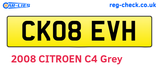 CK08EVH are the vehicle registration plates.
