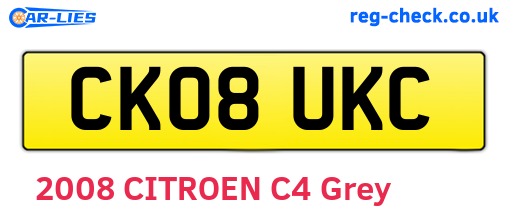 CK08UKC are the vehicle registration plates.