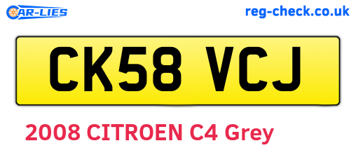 CK58VCJ are the vehicle registration plates.