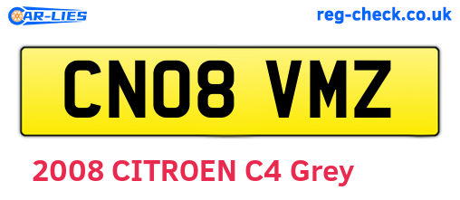 CN08VMZ are the vehicle registration plates.