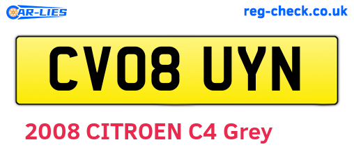 CV08UYN are the vehicle registration plates.