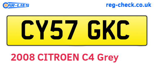 CY57GKC are the vehicle registration plates.